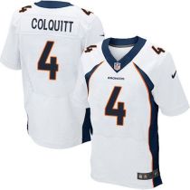 Nike Denver Broncos #4 Britton Colquitt White Men's Stitched NFL New Elite Jersey
