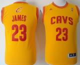 Revolution 30 Cleveland Cavaliers #23 LeBron James Gold Stitched Youth NBA Jersey