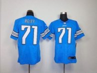 Nike Lions -71 Riley Reiff Blue Team Color Stitched NFL Elite Jersey