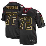 Nike Kansas City Chiefs #72 Eric Fisher Lights Out Black Men's Stitched NFL Elite Jersey