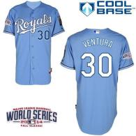 Kansas City Royals -30 Yordano Ventura Light Blue Cool Base W 2014 World Series Patch Stitched MLB J