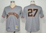Mitchell And Ness 1962 San Francisco Giants #27 Juan Marichal Grey Stitched Throwback MLB Jersey