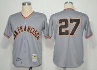 Mitchell And Ness 1962 San Francisco Giants #27 Juan Marichal Grey Stitched Throwback MLB Jersey