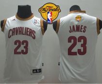 Revolution 30 Cleveland Cavaliers #23 LeBron James White The Finals Patch Stitched Youth NBA Jersey