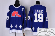 Autographed Quebec Nordiques -19 Joe Sakic Stitched CCM Blue NHL Jersey
