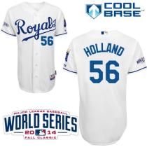 Kansas City Royals -56 Greg Holland White Cool Base W 2014 World Series Patch Stitched MLB Jersey