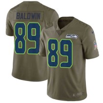 Nike Seahawks -89 Doug Baldwin Olive Stitched NFL Limited 2017 Salute to Service Jersey