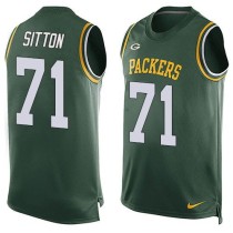 Nike Green Bay Packers -71 Josh Sitton Green Team Color Stitched NFL Limited Tank Top Jersey
