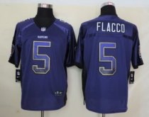 2013 NEW Nike Baltimore Ravens 5 Flacco Drift Fashion Purple Elite Jerseys