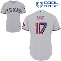 Texas Rangers #17 Nelson Cruz Stitched MLB Grey Cool Base Jersey