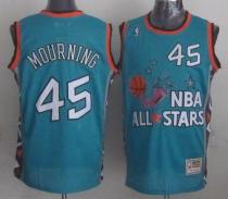 Mitchell And Ness Miami Heat -45 Alonzo Mourning Light Blue 1996 All star Stitched NBA Jersey