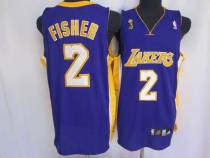 Los Angeles Lakers -2 Derek Fisher Stitched Purple Champion Patch NBA Jersey