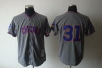 Mitchell And Ness 1968 Chicago Cubs -31 Fergie Jenkins Grey Stitched Throwback MLB Jersey