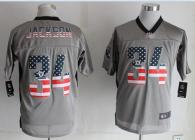 Nike Oakland Raiders #34 Bo Jackson Grey Men's Stitched NFL Elite USA Flag Fashion Jersey