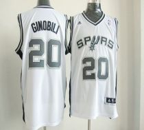 New Revolution 30 San Antonio Spurs -20 Manu Ginobili White Stitched NBA Jersey