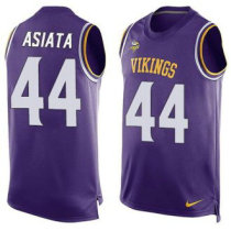 Nike Minnesota Vikings -44 Matt Asiata Purple Team Color Stitched NFL Limited Tank Top Jersey