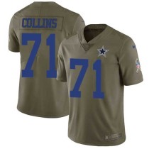 Nike Cowboys -71 La el Collins Olive Stitched NFL Limited 2017 Salute To Service Jersey
