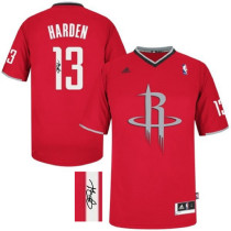Autographed Houston Rockets -13 James Harden 2013 Christmas Day Swingman Red Jersey