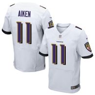 Nike Ravens -11 Kamar Aiken White Men's Stitched NFL New Elite Jersey