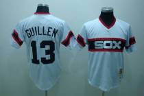Mitchell and Ness Chicago White Sox -13 Ozzie Guillen Stitched White Throwback MLB Jersey
