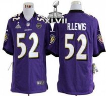 Nike Ravens -52 Ray Lewis Purple Team Color Super Bowl XLVII Stitched NFL Game Jersey