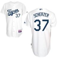 Detroit Tigers #37 Max Scherzer White Home  Los Tigres Stitched MLB Jersey