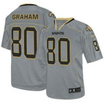 Nike Saints -80 Jimmy Graham Lights Out Grey Stitched NFL Elite Jersey