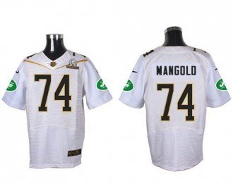 Nike New York Jets -74 Nick Mangold White 2016 Pro Bowl Stitched NFL Elite Jersey