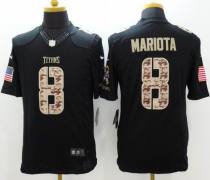 Nike Titans -8 Marcus Mariota Black Stitched NFL Limited Salute to Service Jersey