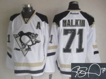 Autographed Pittsburgh Penguins -71 Evgeni Malkin White 2014 Stadium Series Stitched NHL Jersey