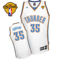 Oklahoma City Thunder -35 Kevin Durant White Finals Patch Stitched NBA Jersey