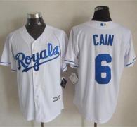 Kansas City Royals -6 Lorenzo Cain White New Cool Base Stitched MLB Jersey