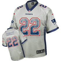 Nike Patriots -22 Stevan Ridley Grey Stitched NFL Elite Drift Fashion Jersey