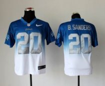 NEW Detroit Lions -20 Barry Sanders Blue White Drift Fashion II Elite NFL Jerseys