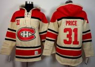 Montreal Canadiens -31 Carey Price Cream Sawyer Hooded Sweatshirt Stitched NHL Jersey