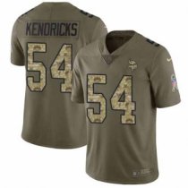 Nike Vikings -54 Eric Kendricks Olive Camo Stitched NFL Limited 2017 Salute To Service Jersey