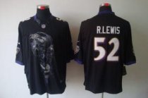 Nike Ravens -52 Ray Lewis Black Alternate Stitched NFL Helmet Tri-Blend Limited Jersey