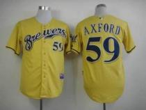 Milwaukee Brewers -59 John Axford Yellow Alternate Cool Base Stitched MLB Jersey