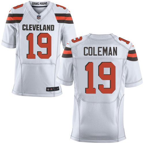 Nike Browns -19 Corey Coleman White Stitched NFL Elite Jersey