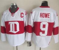 Detroit Red Wings -9 Gordie Howe White Winter Classic CCM Throwback Stitched NHL Jersey
