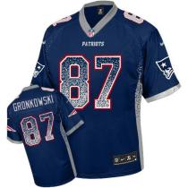 Nike New England Patriots -87 Rob Gronkowski Navy Blue Team Color Mens Stitched NFL Elite Drift Fash