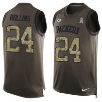 Nike Packers -24 Quinten Rollins Green Stitched NFL Limited Salute To Service Tank Top Jersey