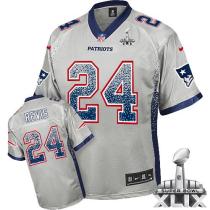 Nike New England Patriots -24 Darrelle Revis Grey Super Bowl XLIX Mens Stitched NFL Elite Drift Fash