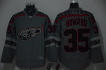 Detroit Red Wings -35 Jimmy Howard Charcoal Cross Check Fashion Stitched NHL Jersey