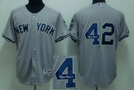 Autographed MLB New York Yankees -42 Mariano Rivera Grey Stitched Jerseys