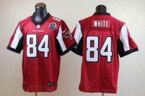 Nike Falcons 84 Roddy White Red Team Color With Hall of Fame 50th Patch Stitched NFL Elite Jersey