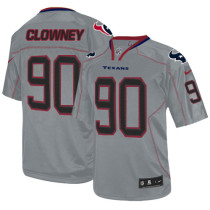Nike Houston Texans #90 Jadeveon Clowney Lights Out Grey Men's Stitched NFL Elite Jersey