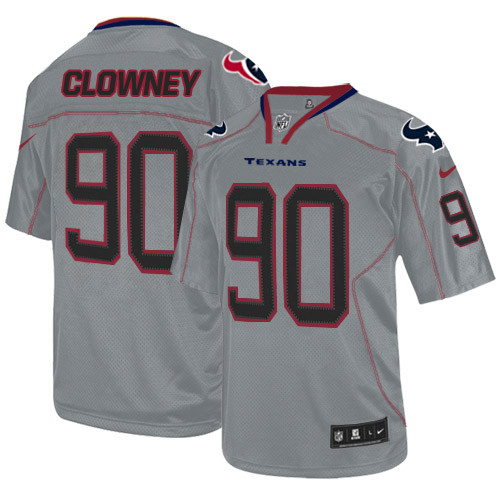 Nike Houston Texans #90 Jadeveon Clowney Lights Out Grey Men's Stitched NFL Elite Jersey