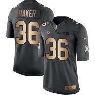 Nike Cardinals -36 Budda Baker Black Stitched NFL Limited Gold Salute To Service Jersey