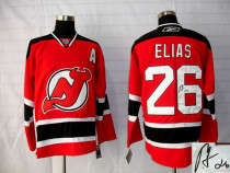 Autographed New Jersey Devils -26 Patrik Elias Stitched Red NHL Jersey
